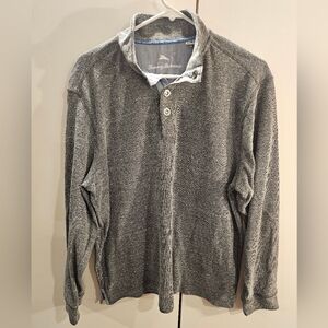 Tommy Bahama Mens Medium Gray 1/4 Snap Pullover